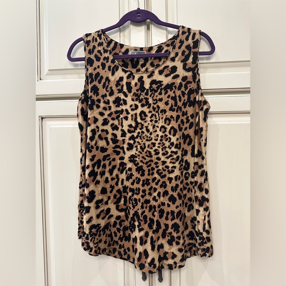 Leopard Print Sleeveless Top, Medium, JM‎ Collection